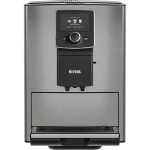 Prémiový kávovar NIVONA NICR 825 s nerezovým čelným panelom, funkciou OneTouch Spumatore Duo pre dve cappuccina naraz a farebným displejom.